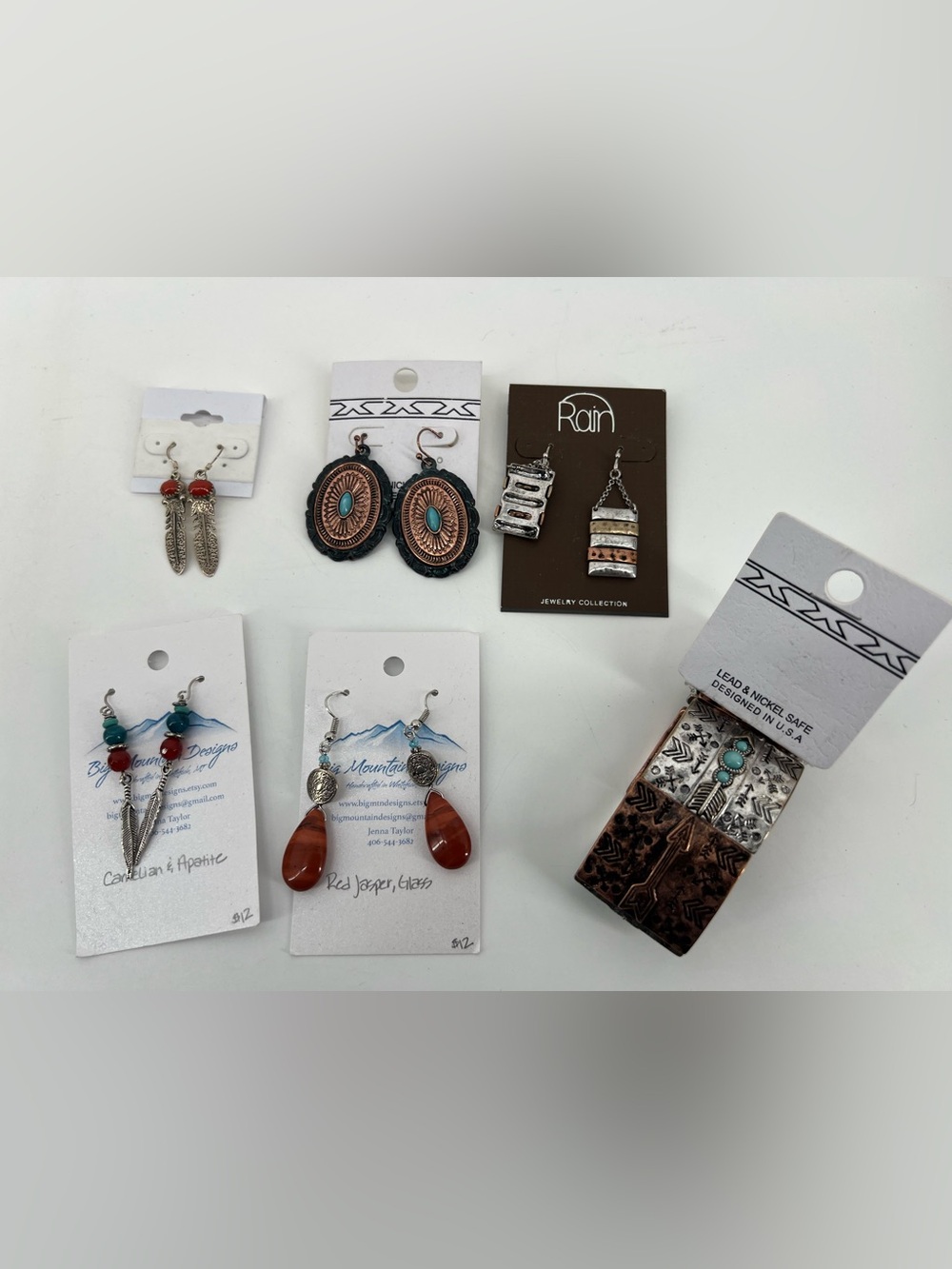 Southwestern Style Earrings (5 Sets) & Bracelet Lot